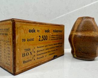 Vintage Week by Week Endeavour Box & Art Pottery Vase