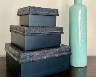 Nesting Boxes & Art Pottery Vase