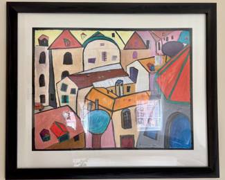 "Houses," Signed Scrodwan 1988