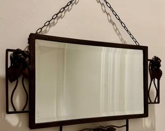 Antique French Wrought Iron Wall Mirror