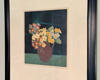 Polyanthus Relief Print, Signed John Hall Thorpe