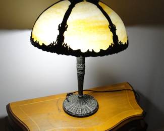 Slag glass lamp