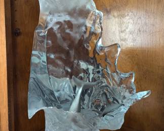 Wyland Lucite Sculpture - "Ocean Wave" - $7,000.  21.5" tall by 9.5" deep.