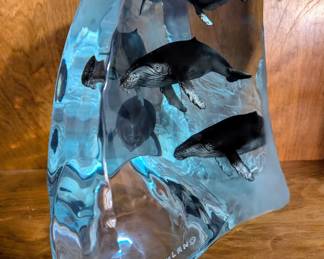   Wyland Lucite Sculpture - "Ocean Wave" - $7,000.  11.5" wide, 7.5" deep.