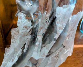 Wyland Lucite Sculpture - "Ocean Wave" - $7,000.  21.5" tall by 9.5" deep.