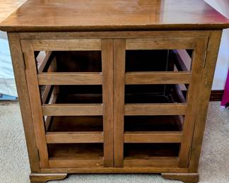 1950's Open Panel Japanese Table - $120 - 25" long, 25" deep, 22." tall (front panels open for storage).