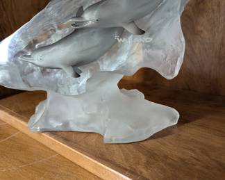 Wyland Lucite Sculpture - "Ocean Wave" - $7,000.  21.5" tall by 9.5" deep.
