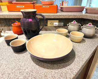 Le Creuset cassis, nutmeg, dune and flame - Cassis pieces still available