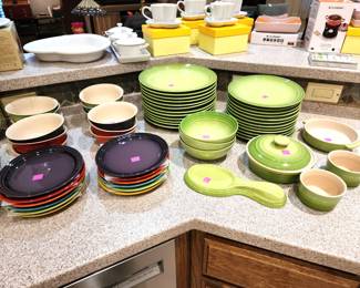 Le Creuset palm, rainbow bowl and plate sets - some Palm pieces still available
