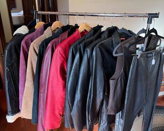 Half of the vintage leather jackets/pants/vests/dresses 