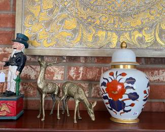 Brass deer figurines 