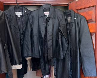 Over 15 leather / suede jackets ranging in size