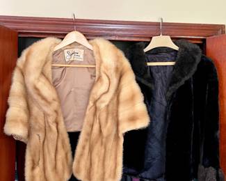Mink fur shawl and fur coat