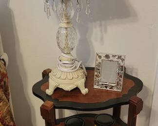 Three Tier Side Table and Lamp