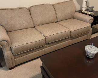 Lovely tweed type fabric on this comfy sofa!  There is also a matching loveseat for this one. 