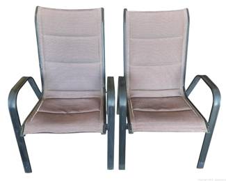 Pair of Padded Outdoor Patio Chairs