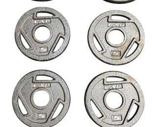 Lot of 8 CAP Barbell 2inch Olympic Grip Premium Cast Iron Weight