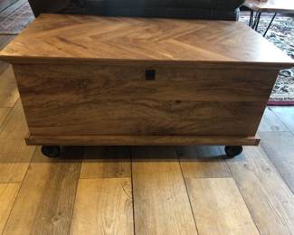 Rolling Wooden Blanket Chest