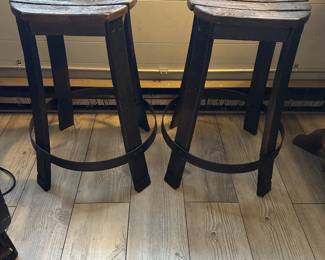 Wood Barrel Style Stool