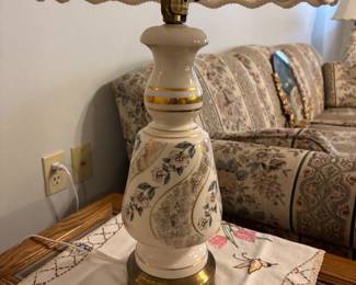 Pair of hand painted lamps 
