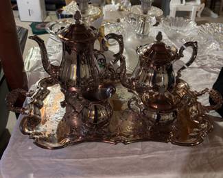 Silver plate tea service 