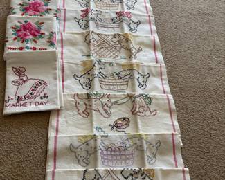 So many cute embroidered linens!