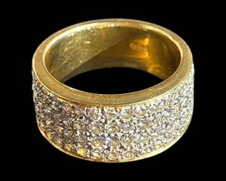 14k Yellow Gold Ring Size 6.5 w/ 68 Diamonds