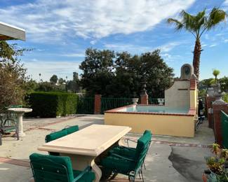 Outside again, there are tables and chairs and much more.