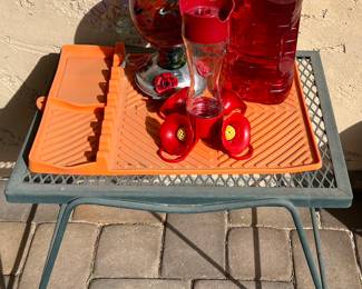 Patio Metal Side Table x 3, Hummingbird Feeders