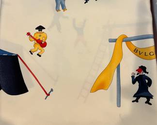 BVLGARI Girotondo Di Marionette Silk Scarf NIB