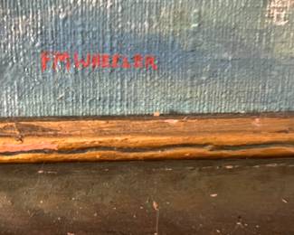 Art Original Fred Monroe Wheeler 1870-1967 Oil on Canvas c 1935 Sailing