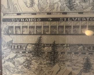 Art #473 Durango Silverton Colorado Train Sketch F.A. Ray