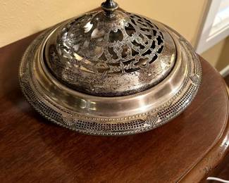 Silver plated tray and cover