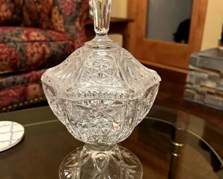 Crystal Glass container with lid