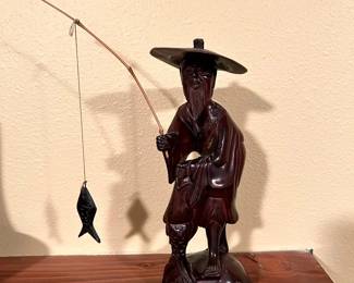 Oriental carved wooden fiqure