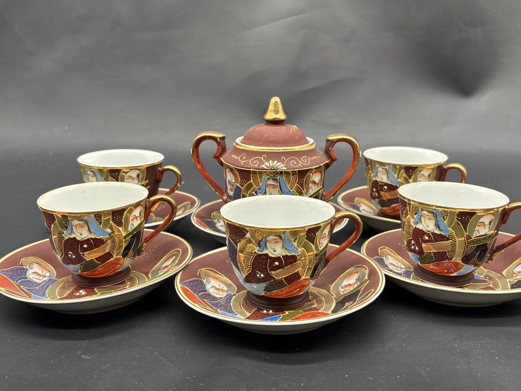 Vtg. Hand Painted Betson Moriage Partial Tea Set