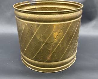 Patterned Brass Planter Bucket