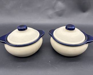 (2) Mountainside Stoneware Lidded Crocks