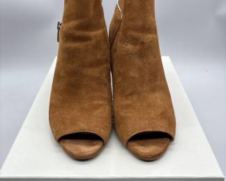 Marc Fisher Brown Suede Open Toe Ankle Boots, 7.5W