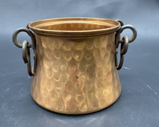 Punched Copper Handled Pot