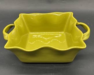 BIA Yellow Stoneware Square Baker w/ Ruffled Sides