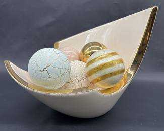 Large Decorative Centerpiece Bowl w/ Orbs