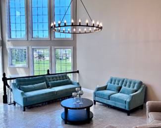 Teal Sofa and Loveseat by Z Gallerie
