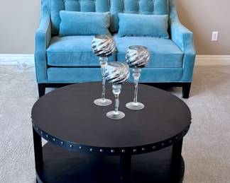 Round Nailhead Coffee Table