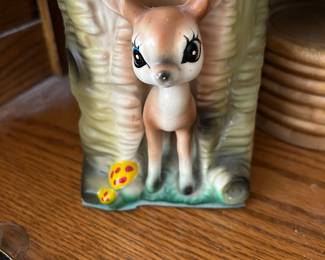 MCM ceramic planter or vase featuring Bambi