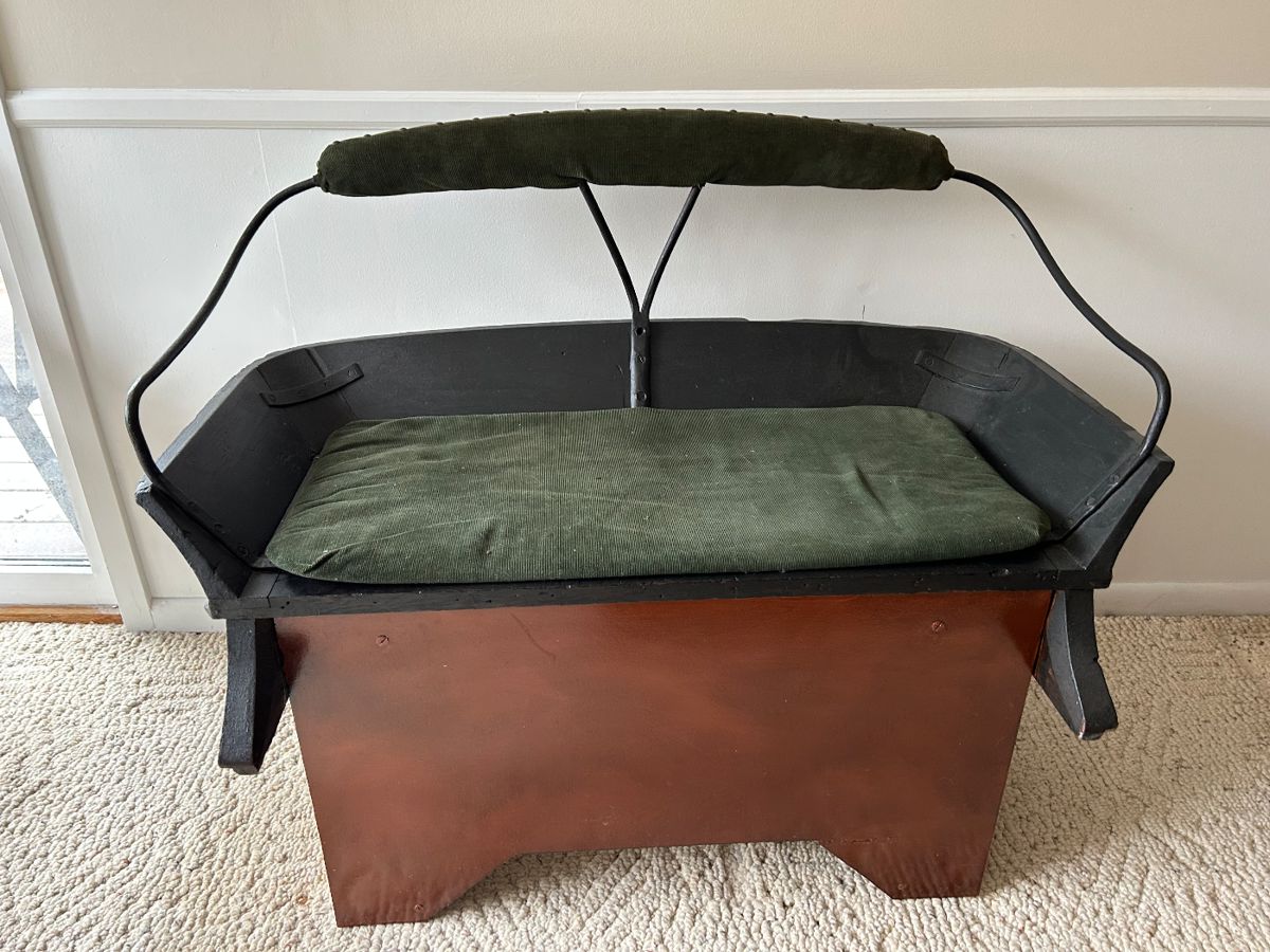 Antique Wood & Iron Buckboard Wagon Seat
