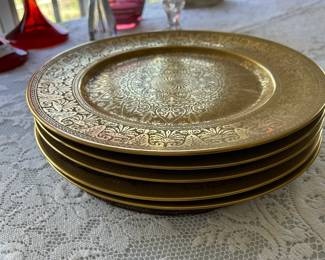 H & E SELB BAVARIA HEINRICH & CO PORCELAIN PLATE WITH GOLD~ set of 5