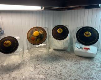 General Store Glass Tilt Canister Jars with metal lids