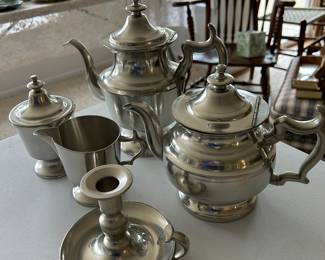 Stieff Pewter Williamsburg Restoration tea set