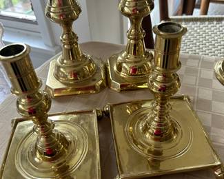 Solid Brass Virginia Metalcrafters USA candlesticks Square Base
